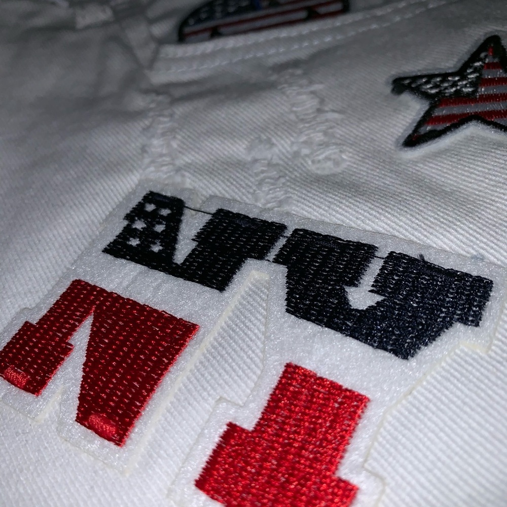 Patriotic white jean shorts - Picture 7 of 8